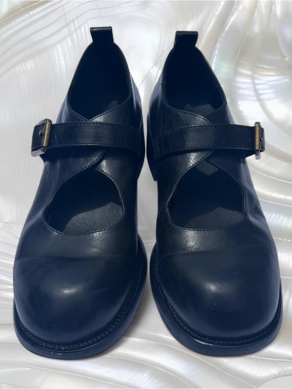 Jeffrey Campbell black leather Mary Jane shoes - Picture 2 of 10